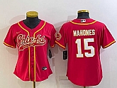 Women's Kansas City Chiefs #15 Patrick Mahomes Red With Patch Cool Base Stitched Baseball Jersey,baseball caps,new era cap wholesale,wholesale hats